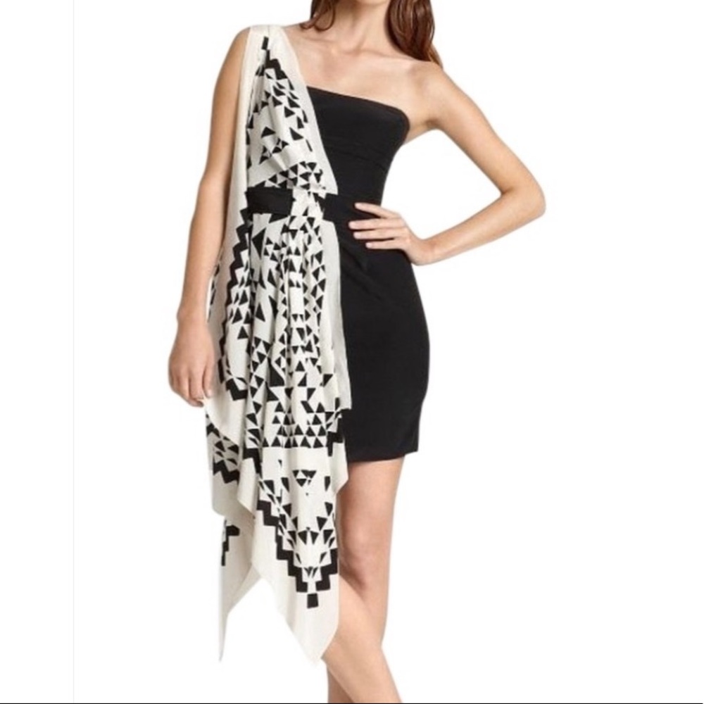 BCBG One-Shoulder Little Black Dress